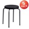 Flash Furniture Stackable Stool with Black Seat and Silver Powder Coated Frame, PK5 5-YK01B-GG - alternate 3